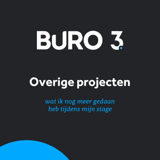 Portfolio item over de overige dingen die ik voor Buro 3 gedaan heb tijdens mijn stage.