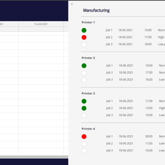 Screenshot proof of concept: kalender met zijmenu open