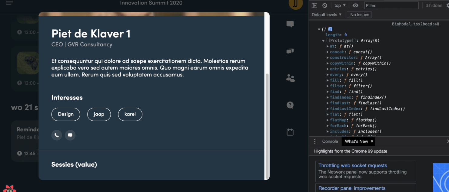 VLE bio modal work in progress - week 4 bezoek afstudeerbegeleider