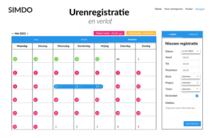 Uit wireframes: Wireframe urenregistratie kalender maand