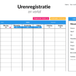 Uit wireframes: urenregistratie kalender week