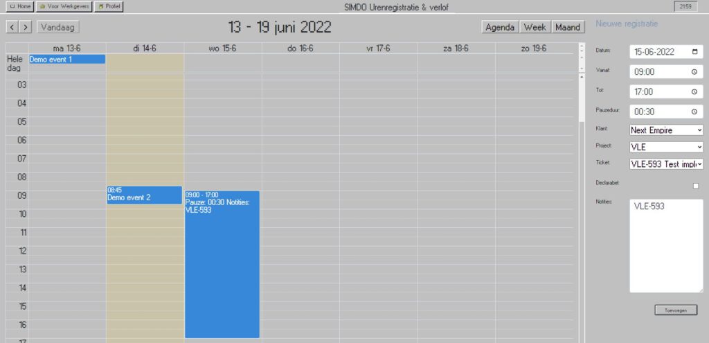 Week weergave prototype