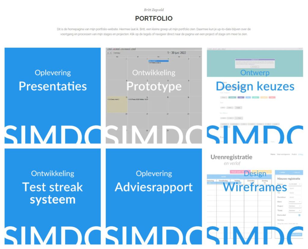 portfolio screenshot, versie voor inleveren portfolio